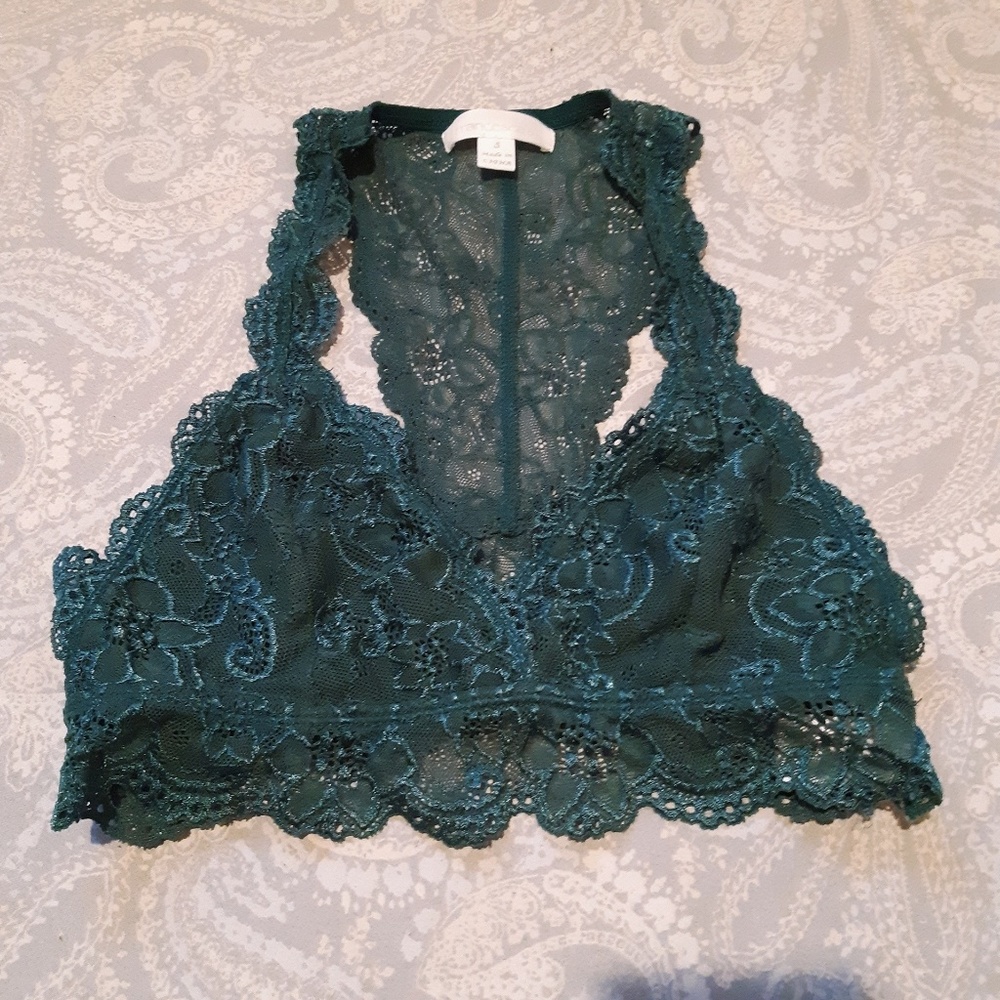 Dark Teal Lace Bralette